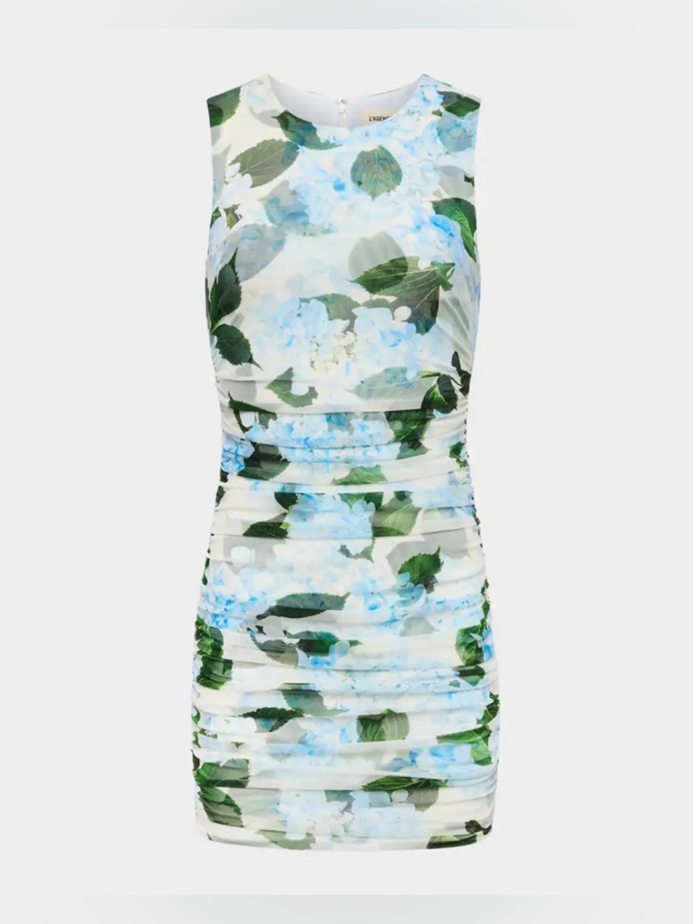 L’AGENCE Sallie Ruched Mini Dress in Hydrangea NWT